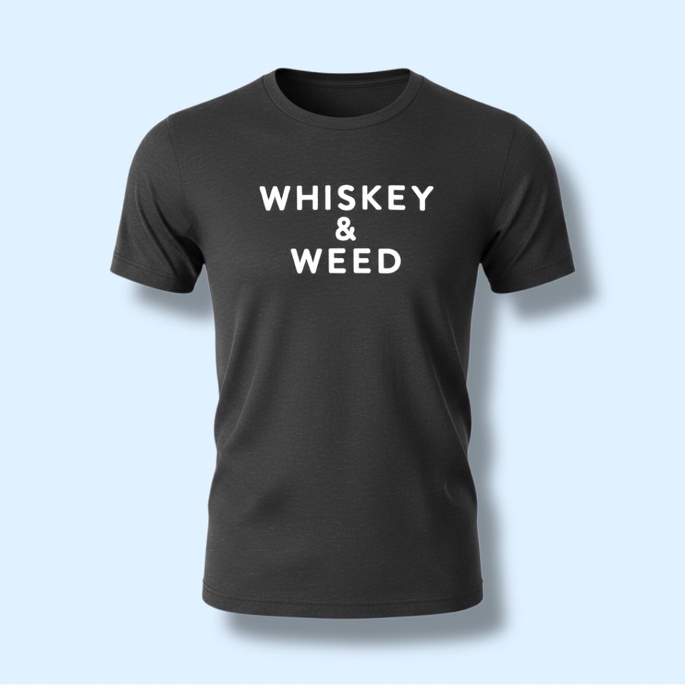 NWT WHISKEY & WEED SUPER SOFT DARK GRAY SHORT SLEEVE T-SHIRT UNISEX SIZE SMALL